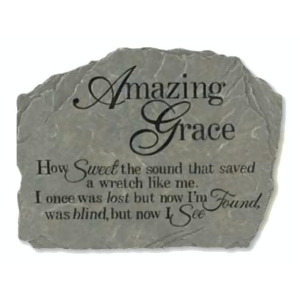 10.5 Slate-Look Religious Amazing Grace Decorative Outdoor Patio Garden Stone - All