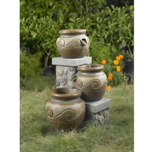 25 Naples Charming Rustic Stacked Pots Outdoor Patio Garden Water Fountain - All