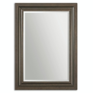 43.75 Adolffo Beveled Rectangular Mirror with Dark Bronze Solid Wood Frame - All