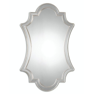 43 Elena Curvaceous Wall Mirror with Antiqued Silver Finish Polished Frame - All