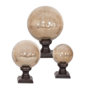 Set of 3 Lamya Glass Globe Antiqued Finials 7 - All