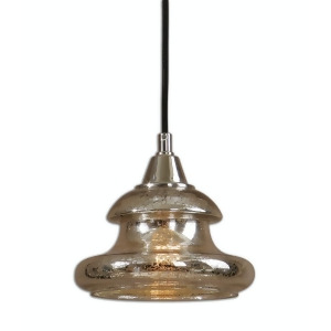 8 Golden Bronze Flecked Mercury Glass and Polished Nickel Mini Pendant Ceiling Light - All