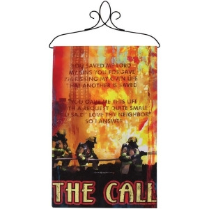The Call Firefighters and First Responders Inspirational Wall Hanging 26 x 17 - All