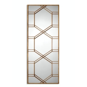 70 Decorative Rectangular Wall Mirror with Narrow Metal Antique Gold Leaf Frame - All