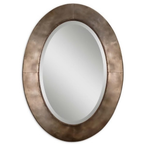 38 Antiqued Champagne Silver Oval Wall Mirror - All