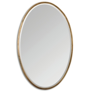 28 Arletta Oval Beveled Wall Mirror with Narrow Plated Gold Antique Finish Frame - All
