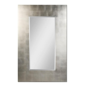 56 Contemporary Silver Antique Finish Leaf Rectangular Wall Mirror - All