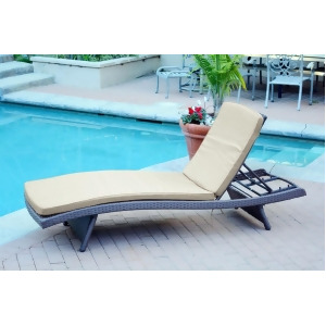 80 Adjustable Espresso Resin Wicker Outdoor Patio Chaise Lounge Chair Tan Cushion - All