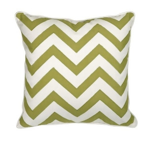 17.75 Mainstays White and Green Apple Embroidered Chevron Square Decorative Throw Pillow - All