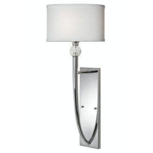 29.5 Plated Chrome Wall Sconce with Crystal Ball Accents and Ellipse Hardback Shade - All