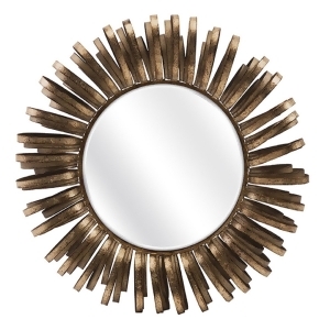 34.75 Elegant Hamlin Bronzed Metal Ribbon Encircled Beveled Wall Mirror - All