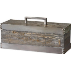 9 Natural Wood Box with a Light Chestnut Stain and Antiqued Silver Accents - All