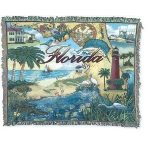 State of Florida Tapestry Throw Blanket 50 x 60 - All
