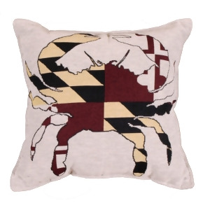 Set of 2 Crab State Flag of Maryland Square Decorative Tapestry Throw Pillows 17 - All