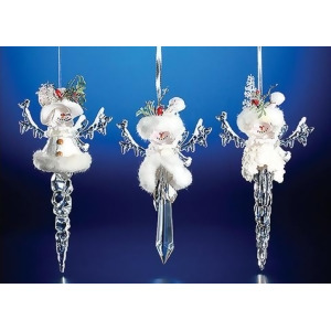 Club Pack of 12 Icy Crystal Christmas Snowman Icicle Ornaments 7.8 - All