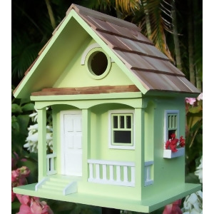 9.5 Fully Functional Lime Green Cottage Outdoor Garden Birdhouse - All