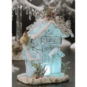 Pack of 4 Icy Crystal Illuminated Christmas Forest House Figurines 6.8 - All