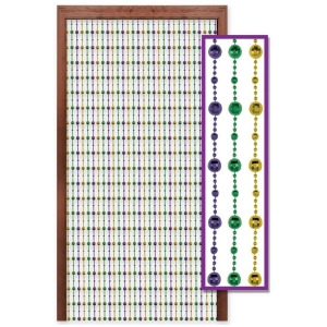 78 Metallic Purple Green Gold Disco Bead Mardi Gras Party Door Curtain Decoration - All