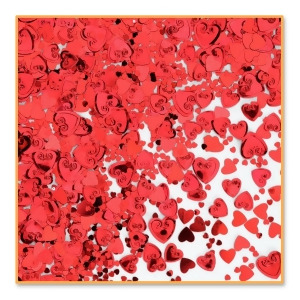Pack of 6 Metallic Red Heart Valentine's Day Celebration Confetti Bags 0.5 oz. - All