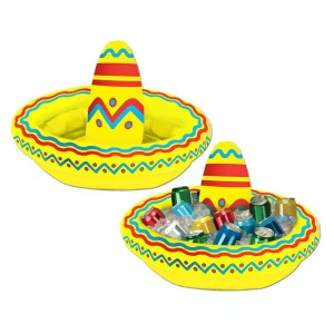 Pack of 6 Inflatable Mexican Cinco de Mayo Fiesta Party Sombrero Hat Coolers 18 - All