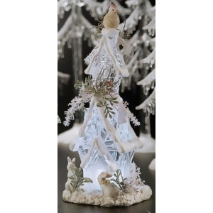 Pack of 4 Icy Crystal Illuminated Christmas Forest House Figurines 9.6 - All