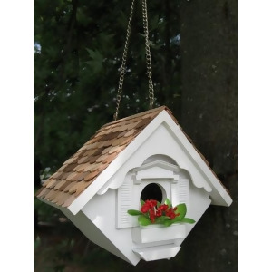 8 Fully Functional White Cottage Outdoor Garden Birdhouse - All