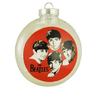 The Beatles Tinsel Filled Shatterproof Christmas Disk Ornament 4 100mm - All