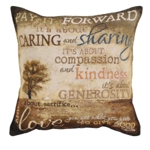 Set of 2 Inspirational Pay it Forward Square Decorative Tapestry Throw Pillows 17 - All