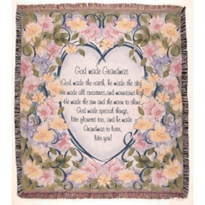 God Made Grandmas Floral Tapestry Throw Blanket 50 x 60 - All