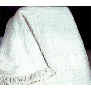 Natural Lattice Afghan Throw Blanket 48 x 60 - All