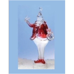 Icy Crystal Led Vibrant Red Santa Claus with Wreath Christmas Figure - All