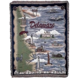 Beaches of Delaware Lighthouse Tapestry Throw Blanket 50 x 60 - All