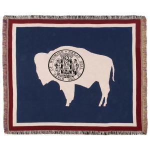 State Flag of Wyoming Woven Tapestry Afghan Throw Blanket 50 x 60 - All