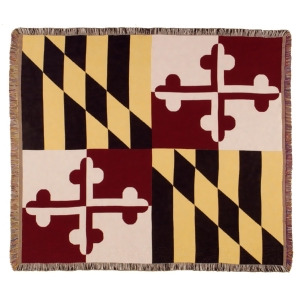State Flag of Maryland Woven Tapestry Afghan Throw Blanket 50 x 60 - All