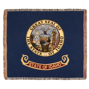 Blue State Flag of Idaho Woven Tapestry Afghan Throw Blanket 60 x 50 - All