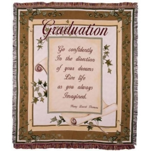 Live Life... Thoreau Graduate Tapestry Throw Blanket 50 x 60 - All