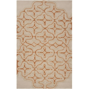 3' x 5' Swimming Cross Alabaster Gleam Amber Brown Hand Hooked Area Thrown Rug - All