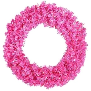 30 Pre-Lit Sparkling Pink Wide Cut Artificial Christmas Wreath Pink Lights - All