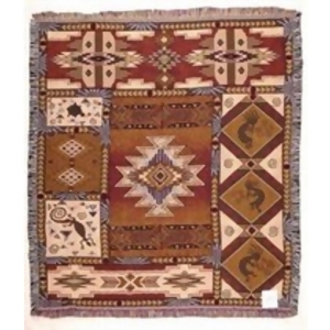 Kokopelli Native American Tapestry Throw Blanket 50 x 60 - All