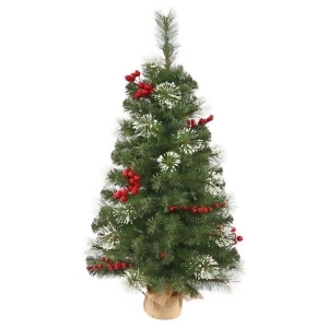 2.5' Siegal Berry Pine Artificial Christmas Tree with Burlap Base Unlit - All