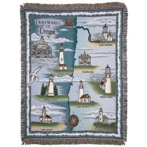 Lighthouses of Oregon Tapestry Throw Blanket 50 x 60 - All