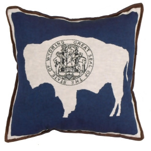 Set of 2 State of Wyoming Flag Square Decorative Tapestry Throw Pillows 17 - All