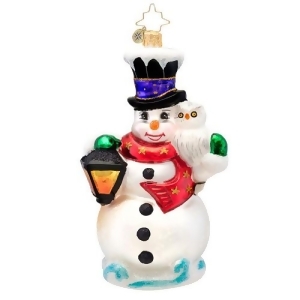 Christopher Radko Glass Frosty Midnight Meeting Snowman Christmas Ornament #1017169 - All