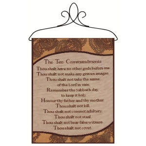 Brown Victorian Paisley Ten Commandments Wall Art Hanging Tapestry 13 x 18 - All