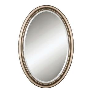 31 Hand Laid Champagne Silver Leaf Finish Oval Wall Mirror - All