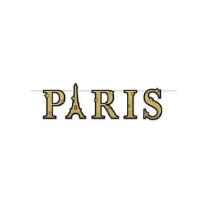 Pack of 12 Gold Glittered Paris Streamer Hanging Party Decorations 36 - All