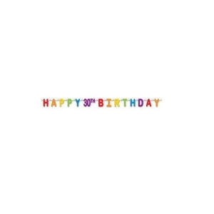 Pack of 12 Colorful Jointed Happy 30th Birthday Banner Hanging Party Decorations 66 - All