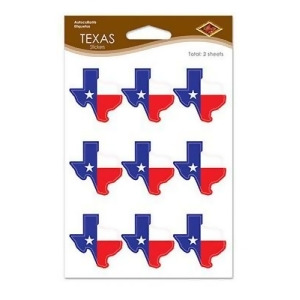 Club Pack of 216 Red White and Blue Texas State Shaped Party Stickers - All