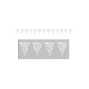 Pack of 12 Snowflake Pennant Banner Christmas Hanging Decorations 12' - All