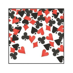 Pack of 6 Black and Red Card Suit Celebration Confetti Bags 0.5 oz. - All